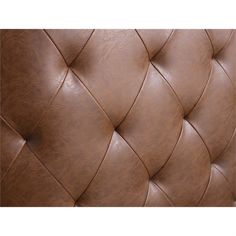 Pemberley Row Faux Leather Brown Barrel Chair Reversible 28.5