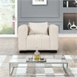 Pemberly Row 3-PC Living Room Furniture Velvet Fabric Sofa+2-Armchairs Set-Beige