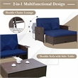 Pemberley Row PE Rattan Navy Daybed Rectangular Adjustable