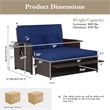 Pemberley Row PE Rattan Navy Daybed Rectangular Adjustable