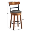 Pemberly Row Set of 2 BarStool 25.5'' Swivel Counter Height Dining Chair
