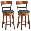 Pemberly Row Set of 2 BarStool 25.5'' Swivel Counter Height Dining Chair