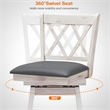 Pemberly Row Set of 2 Barstools Swivel Bar Height Chairs in White