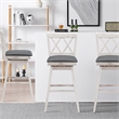 Pemberly Row Set of 2 Barstools Swivel Bar Height Chairs in White