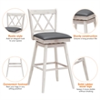 Pemberly Row Set of 2 Barstools Swivel Bar Height Chairs in White