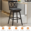 Pemberly Row Set of 2 Barstools Swivel Bar Height Chairs in Black