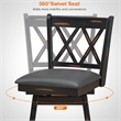Pemberly Row Set of 2 Barstools Swivel Bar Height Chairs in Black