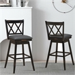 Pemberly Row Set of 2 Barstools Swivel Bar Height Chairs in Black