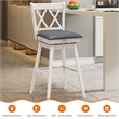 Pemberly Row Set of 2 Barstools Swivel Counter Height Chairs in White
