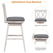 Pemberly Row Set of 2 Barstools Swivel Counter Height Chairs in White