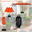 Pemberly Row 15 Ft Patio Double Sided Outdoor Market Umbrella in Orange