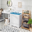 Pemberly Row 26lbs Portable Semi-automatic Twin Tub Washing Machine in Blue