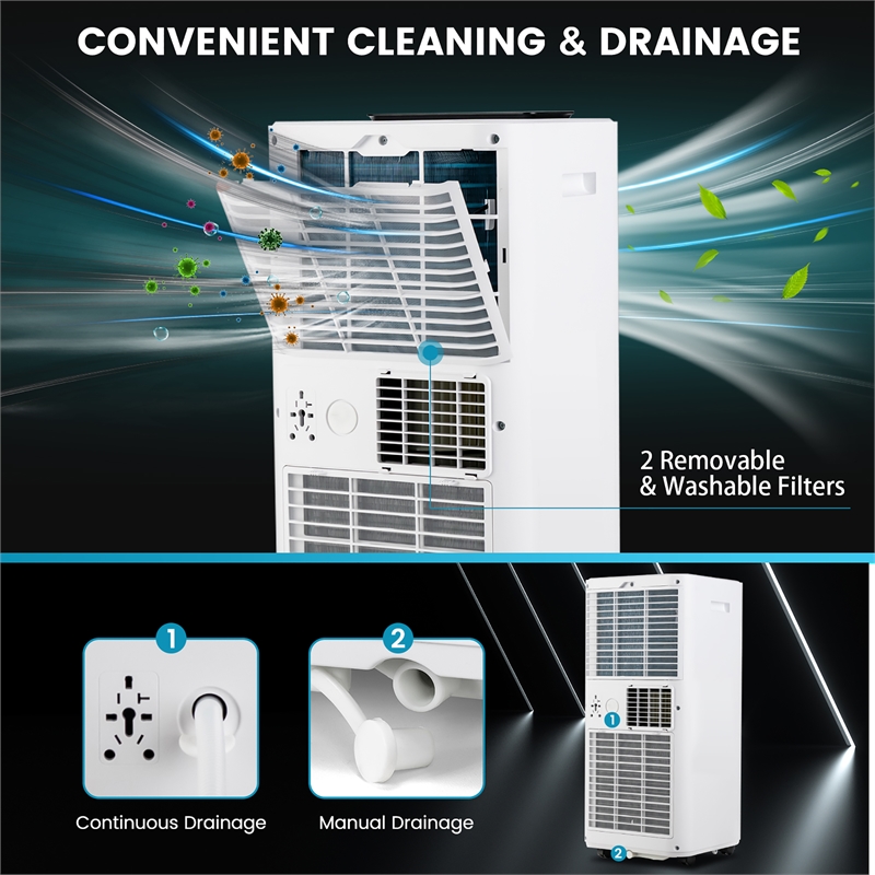 Pemberly Row 6000BTU (10000 BTU ASHRAE) Portable Air Conditioner 3-in-1 AC Unit