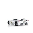 Pemberly Row Modern Wood Twin Race Car Bed with Remote Control in White