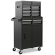 Pemberly Row 5-Drawer Rolling Tool Chest Cabinet Metal Tool Storage Box in Black