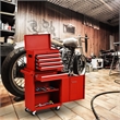 Pemberly Row 5-Drawer Rolling Tool Chest Cabinet Metal Tool Storage Box in Red