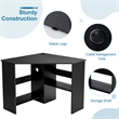 Pemberly Row Corner Computer Desk Writing Workstation in Black