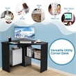 Pemberly Row Corner Computer Desk Writing Workstation in Black