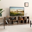 Pemberly Row 3 Pieces TV Console Stand Modern Entertainment Center in Brown