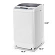 Pemberly Row Portable Compact Washing Machine 1.34 Cu.ft Spin Washer Drain Gray