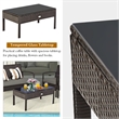 Pemberly Row 4PCS Patio Rattan Wicker Furniture Set Garden Yard Brown