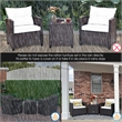 Pemberly Row 3PCS Patio Rattan Set Cushioned Conversation Set Sofa Navy
