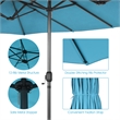Pemberly Row 15FT Patio Double Sided Umbrella Crank Garden Turquoise