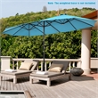 Pemberly Row 15FT Patio Double Sided Umbrella Crank Garden Turquoise