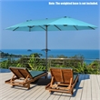 Pemberly Row 15FT Patio Double Sided Umbrella Crank Garden Turquoise