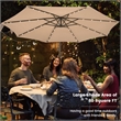Pemberly Row 10FT Hanging Offset Umbrella 32 LED Lights Beige