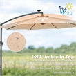 Pemberly Row 10FT Hanging Offset Umbrella 32 LED Lights Beige