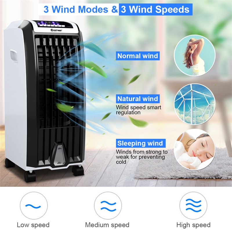 Pemberly Row Evaporative Portable Cooler Fan Anion Humidify White