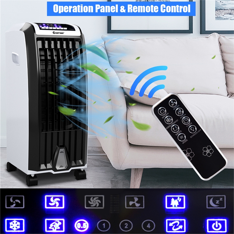 Pemberly Row Evaporative Portable Cooler Fan Anion Humidify White