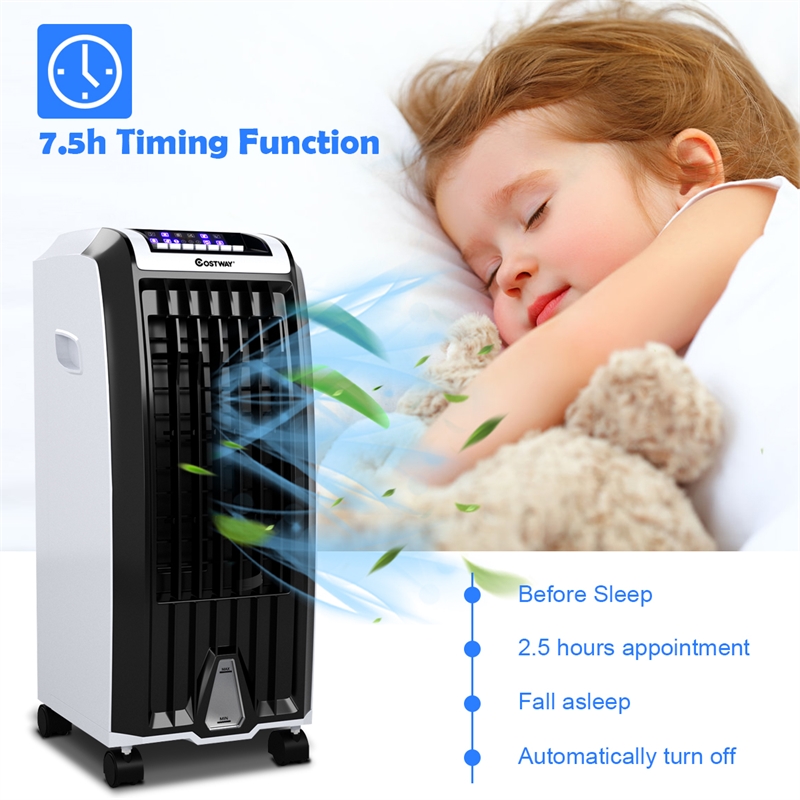 Pemberly Row Evaporative Portable Cooler Fan Anion Humidify White