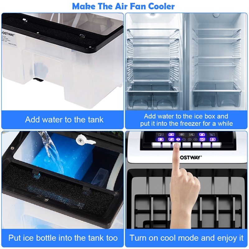 Pemberly Row Evaporative Portable Cooler Fan Anion Humidify White