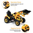 Pemberly Row 12V Battery Powered Kids Ride On Excavator Truck Yellow