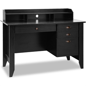 Pemberly Row Computer Desk PC Laptop Writing Table Workstation Black