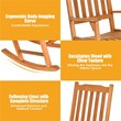 Pemberly Row 3PCS Rocking Chair Set W/ Coffee Table & 2 Wood Chairs Natural