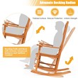 Pemberly Row 3PCS Rocking Chair Set W/ Coffee Table & 2 Wood Chairs Natural