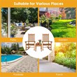 Pemberly Row 3PCS Rocking Chair Set W/ Coffee Table & 2 Wood Chairs Natural