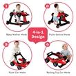 Pemberly Row 4-in-1 Baby Walker Foldable Activity Push Walker Adjustable Red