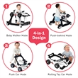 Pemberly Row 4-in-1 Baby Walker Foldable Activity Push Walker Adjustable White