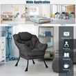 Pemberly Row Polyester Fabric Lazy Chair Single Sofa Chair w/ Side Pocket Gray