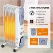 Pemberly Row 1500W Electric Oil Filled Radiator Space Heater in White