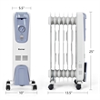 Pemberly Row 1500W Electric Oil Filled Radiator Space Heater in White