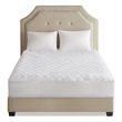 Pemberly Row Heated Microfiber Fabric Full Heated Mattress Pad in White