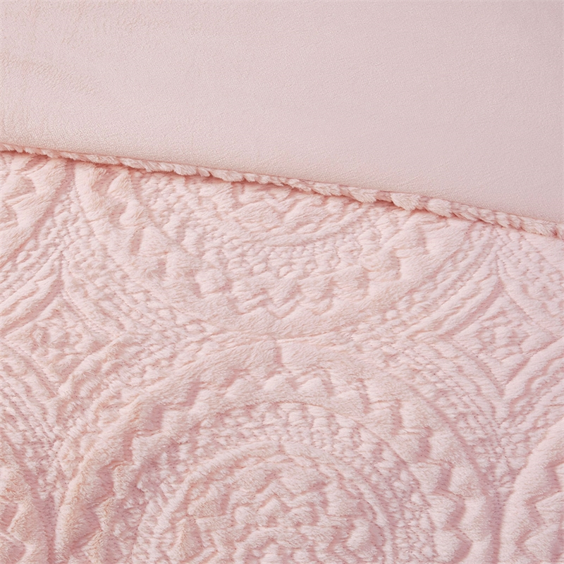 Pemberly Row 3-Piece Fabric Full/Queen Comforter Mini Set in Blush