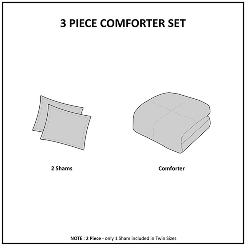 Pemberly Row 3-Piece Fabric Full/Queen Comforter Mini Set in Ivory