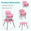 Pemberly Row 8 in 1 Baby High Chair Convertible Dining Booster Seat Pink