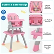 Pemberly Row 8 in 1 Baby High Chair Convertible Dining Booster Seat Pink